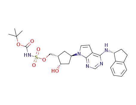 tert-butyl {[((1S,2S,4R)-4-{4-[(1R)-2,3-dihydro-1H-inden-1-ylamino]-7H-pyrrolo[2,3-d]pyrimidin-7-yl}-2-hydroxycyclopentyl)methoxy]sulfonyl}carbamate